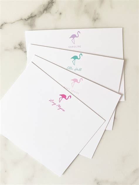 Flamingo Stationary Thank You Notes Girls Personalized Etsy