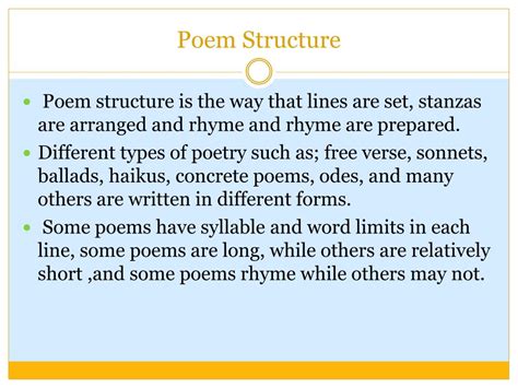 Ppt Poem Structure Powerpoint Presentation Free Download Id1993694