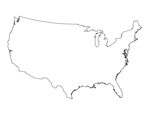 14 Usa Map Outline Template Images United States Outline Printable