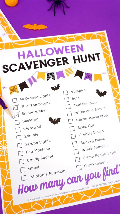 Halloween Scavenger Hunt Free Printables Free Printable Templates