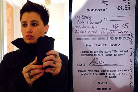 Lesbian Waitress In ‘anti Gay Receipt Flap Fired