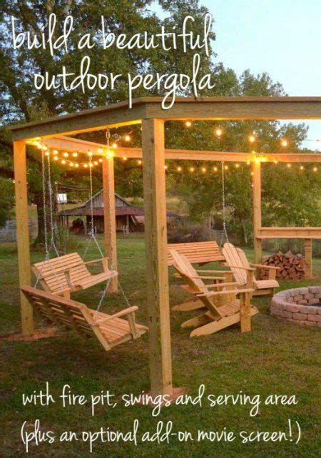 Can you have a fire pit at your place? Pergola With Fire Pit And Swings DIY | Do you have a ...