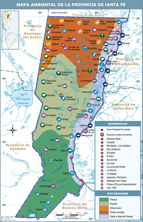 Santa Fe - Environmental map of the Province of Santa Fe, Argentina | Gifex