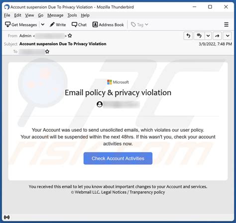 Fraude Por Email Email Policy And Privacy Violation Passos De Remoção E