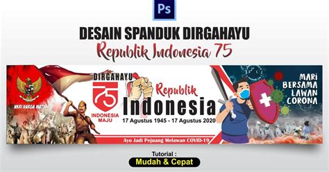 Desain Spanduk Agustus Hut Ri Dengan Photoshop Psd Siap Cetak Tutoriduan Com