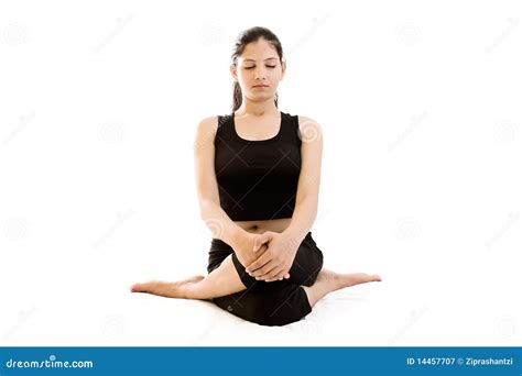 Indian Yoga Girl In Black Dress Royalty Free Stock Photography Image