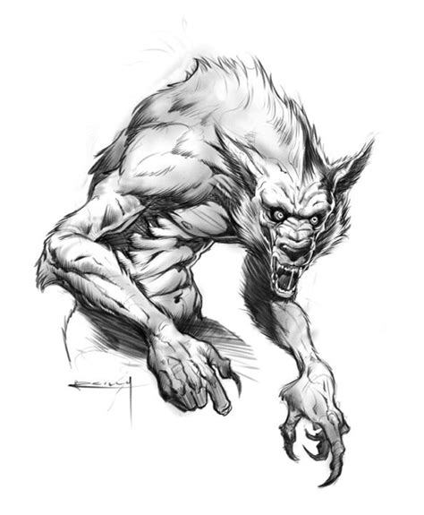Werewolf By Preilly On Deviantart Werewolf Drawing Werewolf