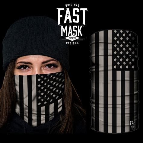 Blacked Out Usa Flag Fast Mask Neck Gaiter Face Mask Ski Mask Tube Face Mask Motorcycle Neck