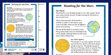 Solar System And Planets Ks1 Comprehension Activity