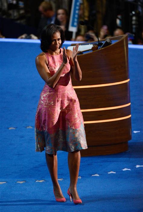 Photos Michelle Obama Stuns In Pink Tracy Reese Dress At Dnc 2012