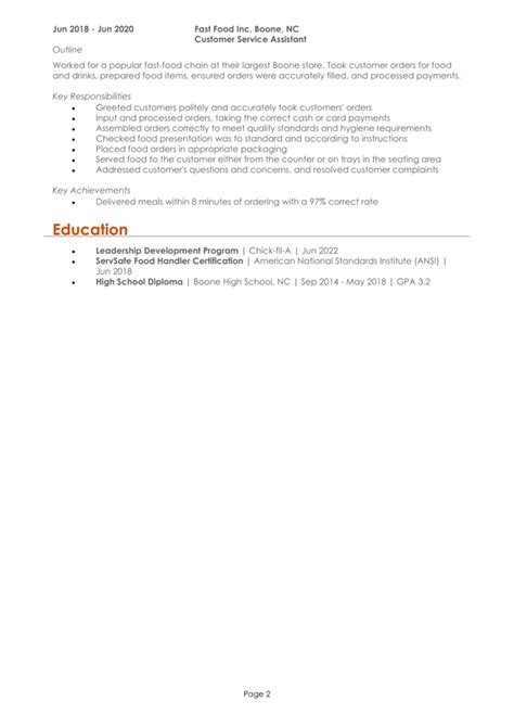 Chick Fil A Resume Example Guide Win Top Jobs