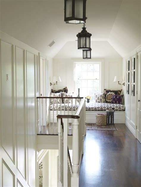 A smattering of decor can work wonders to add personality to a narrow hallway, but showcasing it on shelves that jut out from the wall cramps your space. Pin by I F on Sunroom in 2020 | Upstairs hallway, Stair lighting, Narrow hallway decorating