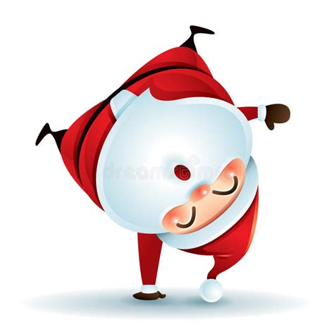 Santa Claus Standing On His Arm. Upside Down. Stock Vector - Illustration of upside, space: 77956656