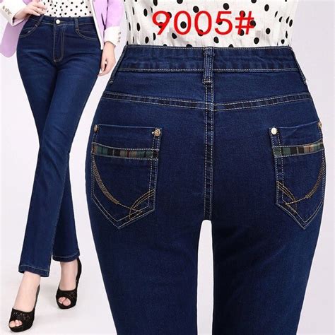 Plus Size Fashion Hot Embroidered Jeans Women Pant Skinny High Waist