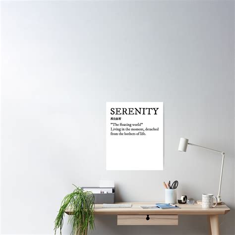 Serenity Noun Definition Aa Na Poster For Sale By Eyeopener Redbubble