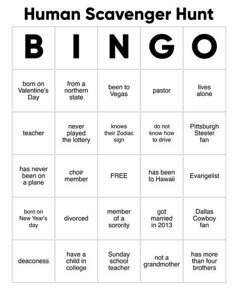 10 Best Printable Human Bingo Templates Human Bingo Bingo Template