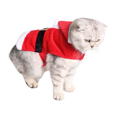 Rypet Cat Christmas Costume Santa Cat Costume With Hat For Kitty And