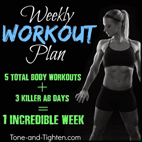 Weekly Workout Plan Total Body And Core Exercises To Tone And Tighten