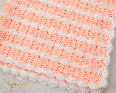 Peaches And Cream Baby Blanket Free Crochet Pattern Loganberry Handmade