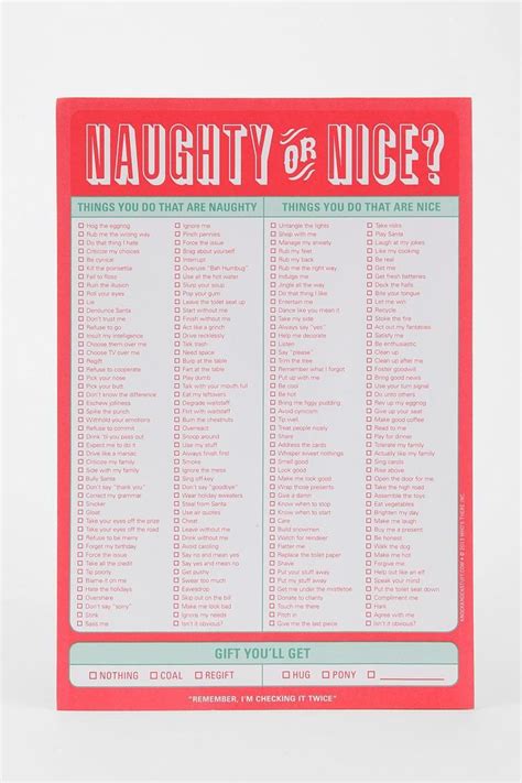 Naughty Or Nice Checklist Notepad Naughty Or Nice List Christmas