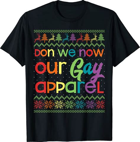 gay christmas funny lgbt don we now our gay apparel rainbow t shirt uk fashion