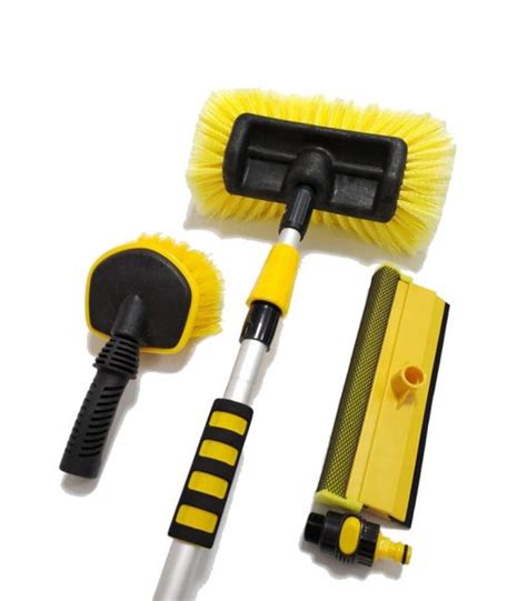 CB0583 Premium Car Wash Brushes Set With Telescopic Aluminium Handle And 3 Heads Options