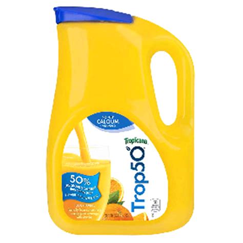 Tropicana Trop50 Orange Juice No Pulp With Calcium 89 Oz Dairy Meijer