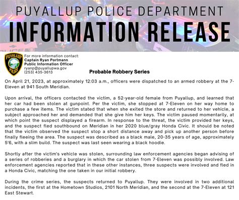 Puyallup Police on Twitter: "On 4/21/23, @ approx. 12:03am, officers