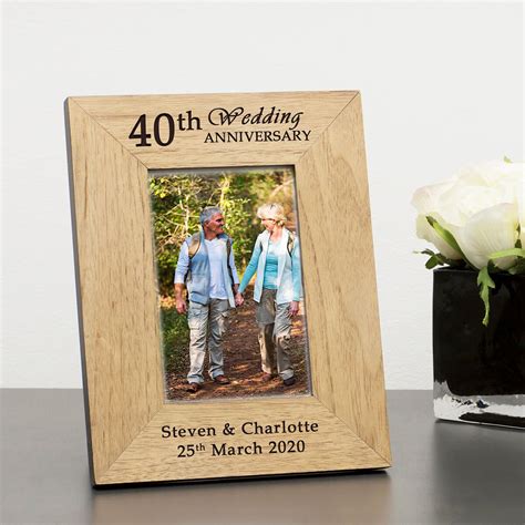 Personalised Wedding Anniversary Wood Frame 6x4 Wedding Anniversary