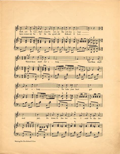 Waiting For The Robert E Lee Historic American Sheet Music
