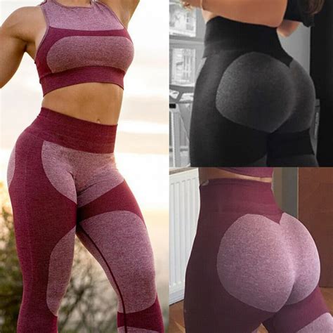 women high waist yoga pants butt lift leggings fitness scrunch elastic trousers