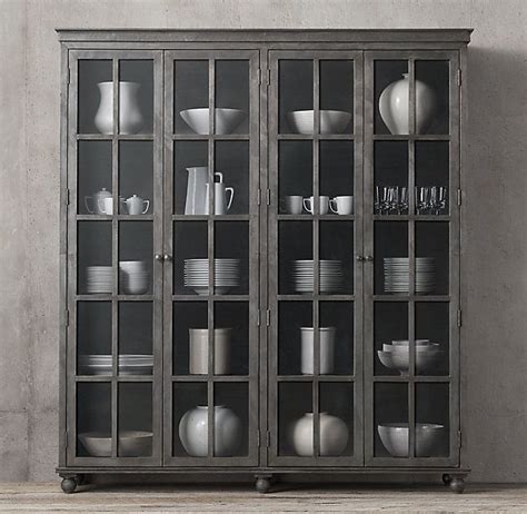 Annecy Metal Wrapped Glass 4 Door Cabinet Cabinet Glass Front Cabinets Glass Cabinet