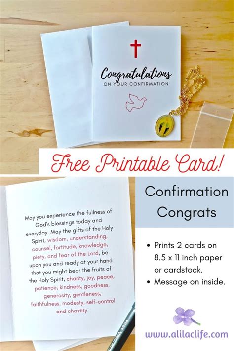Free Printable Confirmation Card
