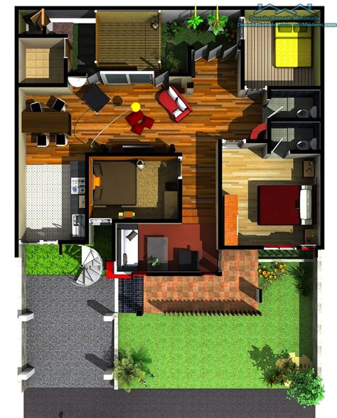 Bagian lantai 1 rumah dibuat dengan konsep open plan agar memberikan kesan luas pada hunian. Desain Rumah Minimalis 1 Lantai 5 Kamar - Gambar Foto ...