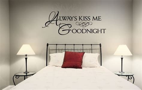 Always Kiss Me Goodnight Wall Sayings For Bedroom Wall Stickers Decal Quote