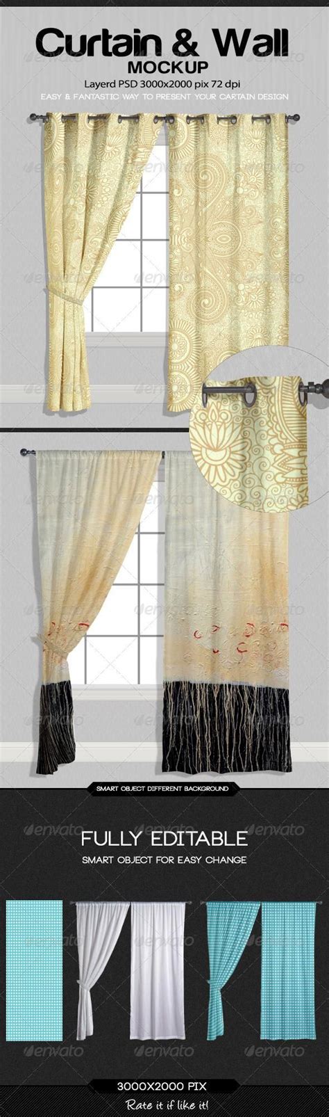 Download Curtain & Wall Mockup | Curtains, Curtain designs, Mockup