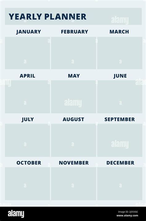 Yearly Planner Page Template Business And Personal Calendar Stock