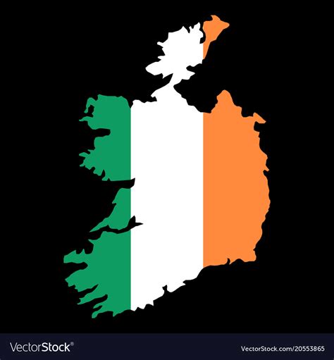 Silhouette Country Borders Map Of Ireland Vector Image