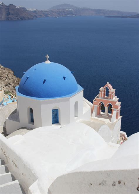 Blue Dome Churches In Santorini Greece Skirt The Rules Nyc Style