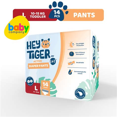 Hey Tiger Active Diaper Pants Large Convenience Pack 14 Pads Shopee