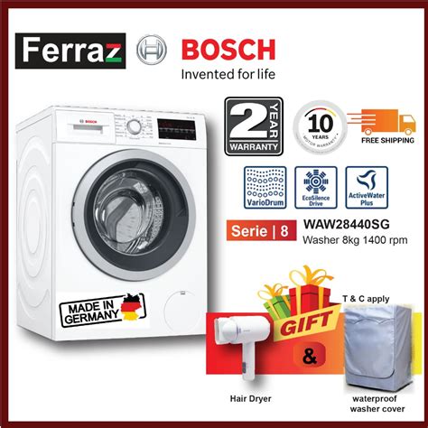 Bosch Waw28440sg Series 8 Washing Machine 8kg 1400 Rpm Bosch 8kg