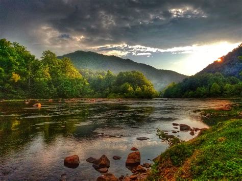 Watching The Sun Set On The Nolichucky River Gorge In Erwin Tennessee
