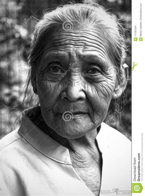 Wrinkles Old Filipino Woman Smile Editorial Image 111351178