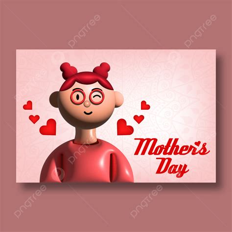 Happy Mother S Day With 3d Woman Design Template Download On Pngtree