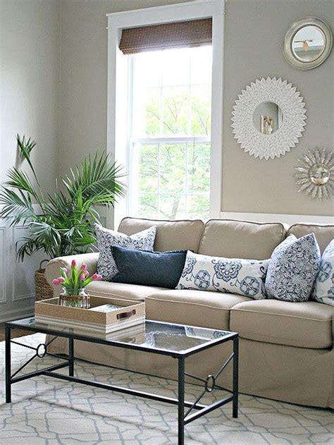 Personalise just about any corner of your home with this inexpensive decorating idea. No-Money Decorating for Every Room | Beige sofa living ...