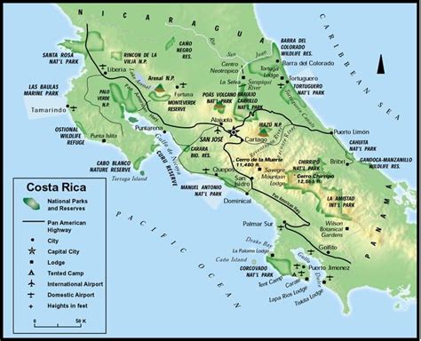 Costa Rica Regions Map
