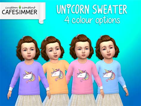 Cafesimmer Toddler Unicorn Sweater The Sims 4 Catalog