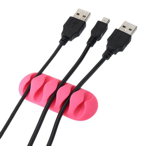 5 Clip Cable Organizer Desk Tidy Usb Charger Headphone Cables Holder
