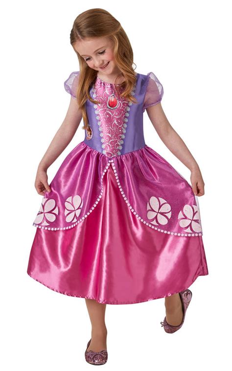 Girls Sofia Costume Kids Disney Princess Fancy Dress Fairytale Licensed