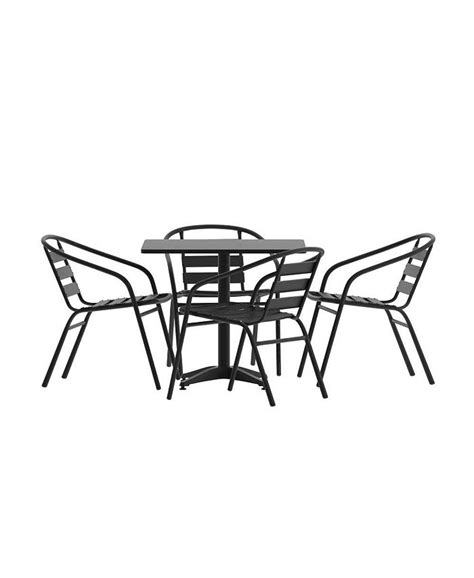 Emmaoliver 315 Square Aluminum Indoor Outdoor Table Set With 4 Slat